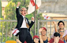  ?? ?? Pumped up: Bill Nighy as Mal, in charge of England’s homeless football squad