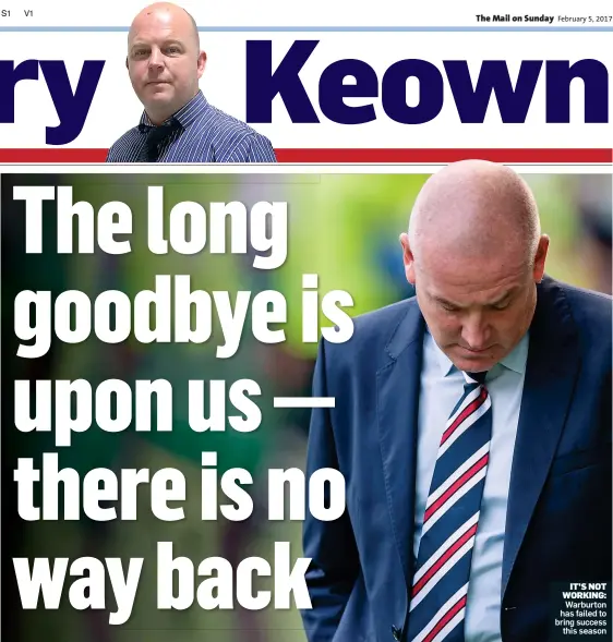  ??  ?? IT’S NOT WORKING: Warburton has failed to bring success this season