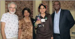  ??  ?? Mikhail Peppas, Dr Betty Govinden, Sanabelle Ebrahim and Kiru Naidoo were there.