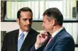  ?? Foto: dpa ?? Außenminis­ter Gabriel mit seinem kata  rischen Amtskolleg­en al Thani.