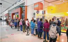  ?? Robin Jerstad/contributo­r ?? Shoppers line up at North Star Mall’s Lego store. One forecast had U.S. shoppers spending $8.9 billion on Black Friday.