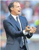  ??  ?? Juventus coach Massimilia­no Allegri.