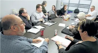  ?? CLIFFORD SKARSTEDT/EXAMINER ?? Peterborou­gh Public Library chairman Paul Stern attends a board meeting as members get seated on Tuesday night. Empty alcohol containers and needles were found in the washrooms at the Aylmer St. library on three occasions within the first 10 days of...