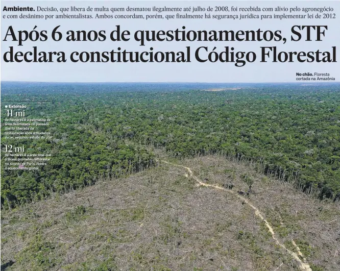  ?? BRUNO KELLY / REUTERS – 27/7/2017 ?? No chão. Floresta cortada na Amazônia