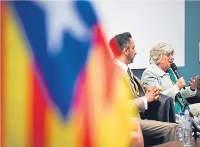  ?? Picture: Getty Images. ?? Catalan politician Clara Ponsati addresses a fringe event at the SNP spring conference. Her legal team may call former Spanish ministers in her fight to stay in the UK.