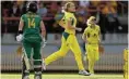  ?? Picture: Cameron Spencer/Getty Images ?? Laura Wolvaardt was dismissed for less then five for the third time in a row - this time by Kim Garth - in the final ODI against Australia in Sydney yesterday.