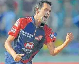  ?? AFP ?? Nadeem, who plays for Daredevils, was the Man of the Match.