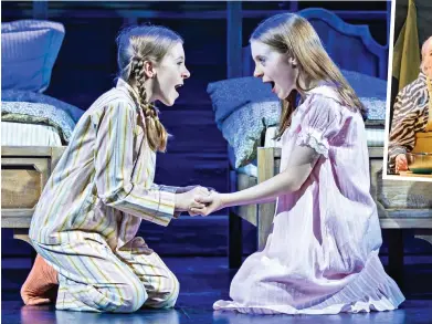  ?? ?? Twice the talent: 12-year-old sisters Kyla and Nicole Fox as Lisa and Lottie in Identical