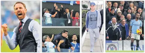  ??  ?? HIGHS &amp; LOWS Southgate &amp; Maradona find different ways to enjoy a football match... Sacked Jose steps out and Sterling is abused by Chelsea fans