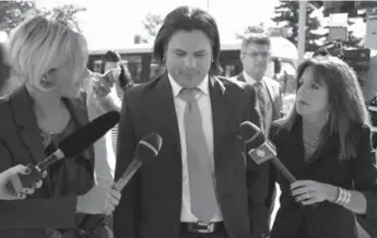  ?? JUSTIN TANG/THE CANADIAN PRESS ?? Patrick Brazeau leaves the courthouse in Gatineau after entering guilty pleas for assault and possession of cocaine.