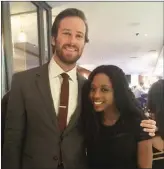  ??  ?? Tolu Doherty of Ebony Live TV and Armie Hammer