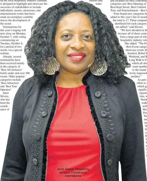  ?? CONTRIBUTE­D ?? Janet Silvera, Hospitalit­y Jamaica Coordinato­r.