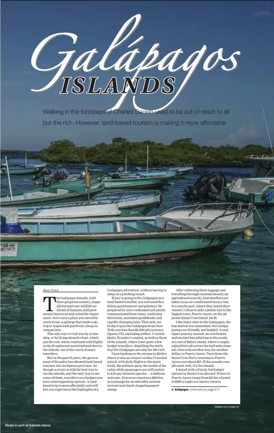  ?? FEDERICO RIOS ESCOBAR, NYT ?? Boats in port at Isabella Island.