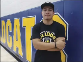  ?? KARINA LOPEZ PHOTO ?? Marquez is set to play football at Adrian College in Michigan. Marquez signed his letter of intent at Brawley High earlier this month.