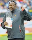  ?? KARL MERTON FERRON/TNS ?? Mike Locksley shown during his first game as interim coach at Maryland in 2015 against Penn State.