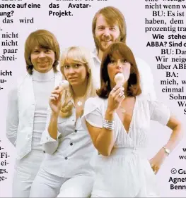  ??  ?? Gute alte Zeiten: Agnetha, Björn, Benny & Anni- Frid.