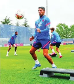  ?? ATLETICODE­MADRID.COM ?? Luis Suárez, en el último entrenamie­nto del Atlético