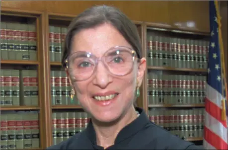 ?? THE ASSOCIATED PRESS ?? Judge Ruth Bader Ginsburg poses in her office at U.S. District Court on April 3, 1993, in Washington. The Supreme Court says Supreme court Justice Ruth Bader Ginsburg has died of metastatic pancreatic cancer at age 87.