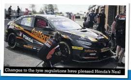  ??  ?? Changes to the tyre regulation­s have pleased Honda’s Neal