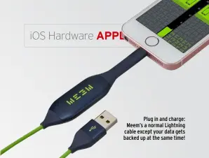  ??  ?? Plug in and charge: Meem’s a normal Lightning cable except your data gets backed up at the same time!