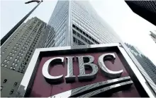  ?? THE CANADIAN PRESS FILES ?? A photograph of the CIBC sign in Toronto’s financial district in 2009.