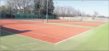  ??  ?? Mitchelsto­wn tennis courts awaiting members to return to play.