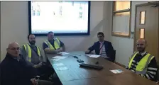  ??  ?? Safety crew: Dominic McEntee, EPS Safety Advisor; John O’Sullivan, EPS Project Manager at Millstreet WWTP; Con McAuliffe, Roadform; John Lynch, EPS Contracts Director &amp; Tiago Serafim, EPS Contracts Division.