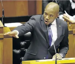  ?? / ESA ALEXANDER ?? DA leader Mmusi Maimane during the Sona debate in parliament in Cape Town yesterday.