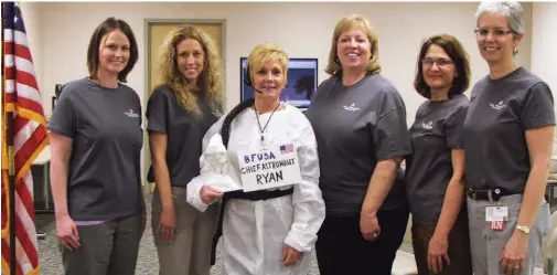  ??  ?? CEO Christina Ryan was also “chief astronaut” for the launch of the Baby Friendly USA initiative at the Women’s Hospital.