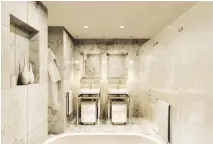  ?? MONTREAL ARTIST’S RENDERING COURTESY OF YOO ?? Marble abounds in the luxurious bathroom of YOO Montreal’s 6,015-square-foot penthouse.