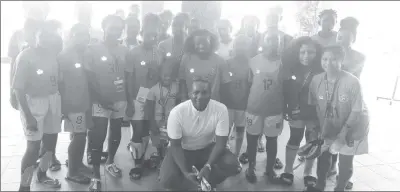  ??  ?? GFF President, Wayne Forde with members of the Guyana U17 Girls National Team