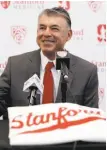  ?? Marcio Jose Sanchez / AP 2017 ?? At Stanford, David Esquer replaces retired Mark Marquess as head coach.