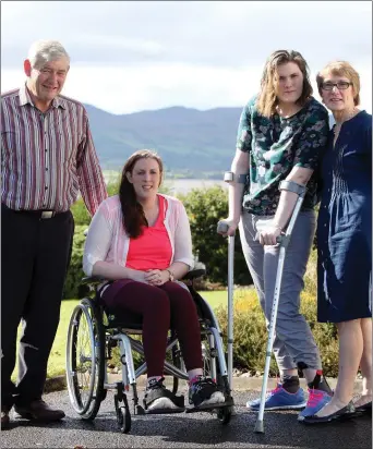  ??  ?? The Mitchell family, mum and dad, Kathleen and Hilary with daughters, Mairead and Aoibheann at their home near Knocknarea, Coolera.