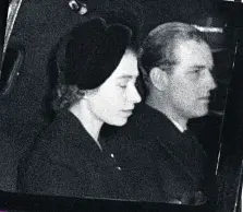  ??  ?? FEB 1952 With the Queen her father’s at funeral