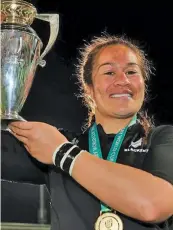  ?? Photo: ?? New Zealand Black Ferns captain Fiao’o Faamausili celebrates winning the 2017 Women’s Rugby World Cup. Photosport Ltd 2017