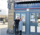  ??  ?? Richard Stubbs and Denise Chenoweth outside idesign’s new shop in Derby Street.