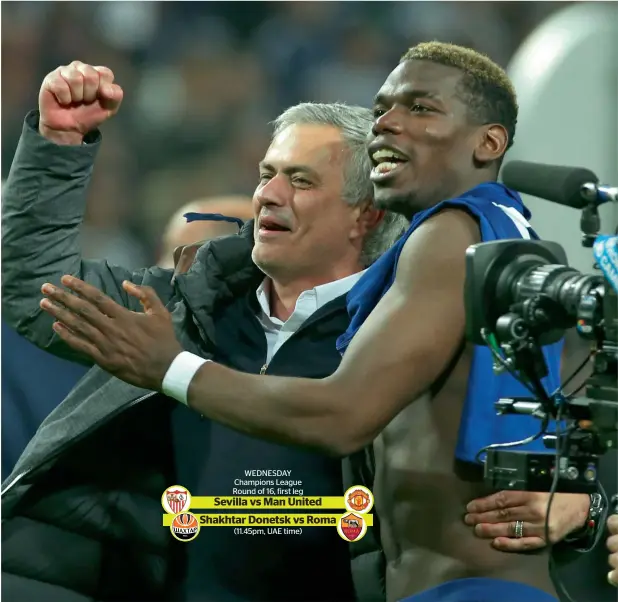  ?? AFP file ?? manchester United coach jose mourinho and Pogba in happier times but reports in the French press emerged last week that Pogba is unhappy with the role given to him by mourinho. —