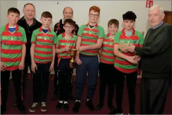  ??  ?? Killara Óg winners of the Ayrton Rebel Og North Cork U-14 B2 HC at the presentati­on of medals hosted in the Mallow GAA Complex.