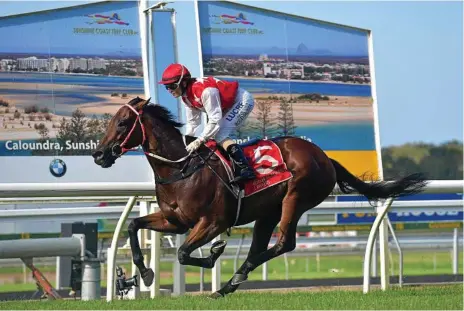  ??  ?? WEETWOOD HOPEFUL: I Am The General (Skye Bogenhuber) scoring at Corbould Park last month. He'll attempt to qualify for a start in the April 7 Weetwood Handicap for trainer Michael Nolan at Doomben on Saturday.