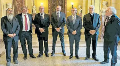  ?? ?? Acto. Goldman, Lucas Randle, Abboud, Gustavo Cinosi (OEA), Andrés Prieto, Marcó y Luis Almagro (OEA).