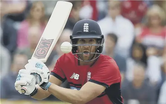  ??  ?? 2 Dawid Malan has his eyes on the prize as he swings at a South African delivery yesterday. He hit his second ball in internatio­nal cricket for six at the start of an innings of 78.