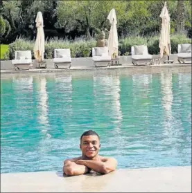  ?? ?? Kylian Mbappé, en sus primeros días de vacaciones.