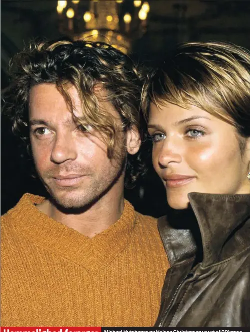  ?? FOTO: GETTY IMAGES ?? Michael Hutchence og Helena Christense­n var et af 90’ernes powerpar. Hemmelighe­d forarger