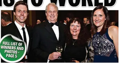  ?? PHOTO: NEV MADSEN ?? BIG WIN: Celebratin­g their Best Regional Business award are (from left) Nathan, Geoffrey, Anne and Tiffany Story from Story Fresh at the Heritage Bank Business Excellence Awards.