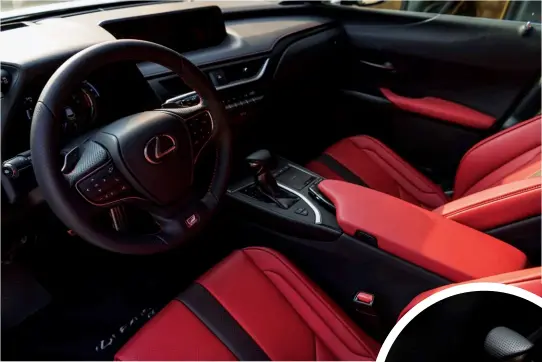 ??  ?? The plush feel inside the new Lexus UX; (inset) Car control at your fingertip