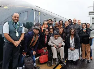  ?? ?? Dr Paul Stephenson OBE with friends and members of GWR’s REACH network