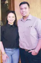  ??  ?? Ever Bilena brand manager Christel Roca and Blackwater brand manager Ivan Bañez.