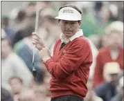  ?? THE ASSOCIATED PRESS — 1989 ?? Scott Hoch reacts after he missed a putt on the first hole of sudden death that would have won the 1989Master­s.