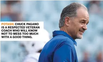  ?? SUN-TIMES (NAGY); NAM Y. HUH/AP (TRUBISKY, PARKEY); LOGAN BOWLES/GETTY IMAGES (PAGANO) ?? POTASH: CHUCK PAGANO IS A RESPECTED VETERAN COACH WHO WILL KNOW NOT TO MESS TOO MUCH WITH A GOOD THING.