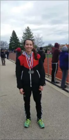  ?? SUBMITTED PHOTO ?? Tara Higgins of Penncrest, shown at a meet earlier this season, capped an outstandin­g week with a pair of victories and a personal best Saturday in the Kellerman Relays at Great Valley High.